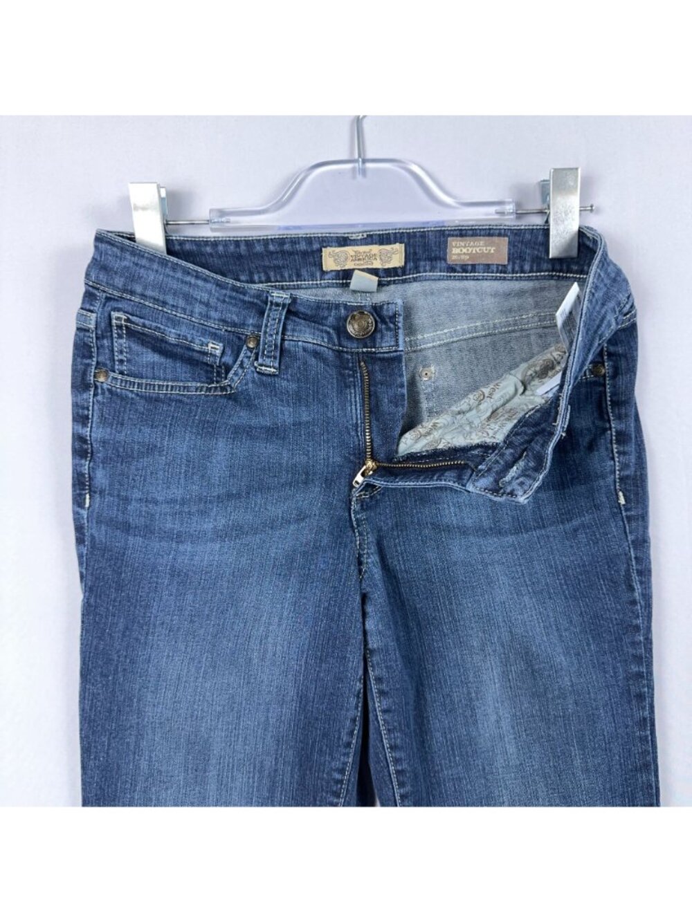 Nine West Vintage America Bootcut Jeans Size 8P Blue Mid Rise Embroidered Pocket - Picture 6 of 15